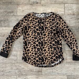 Pink Clover Black and Brown Animal Print Blouse